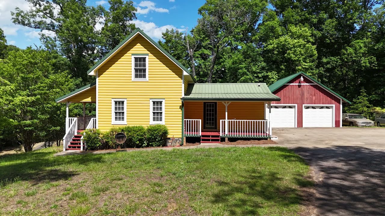 A Cabin on 10 Acres, For Sale in NC - w/ A Barn, Detached Garage, & a Pond!
