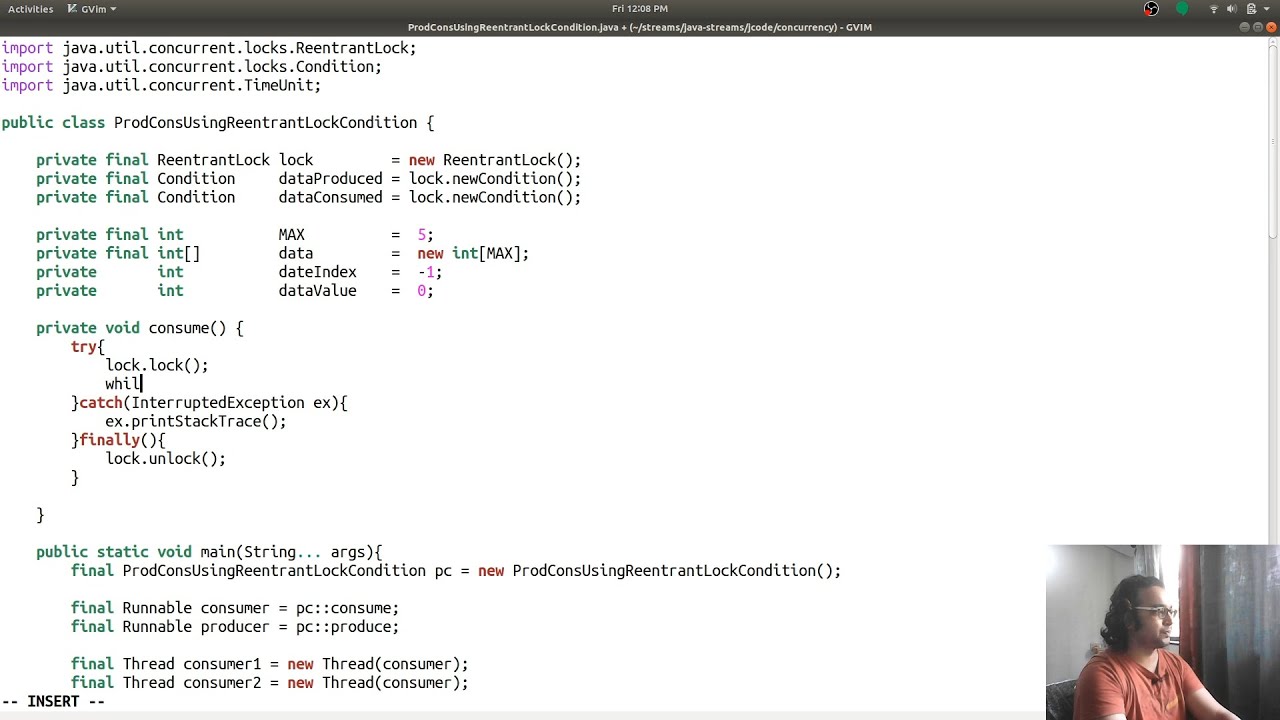 Use ReentrantLock Condition class to implement Producer Consumer design pattern : java live coding