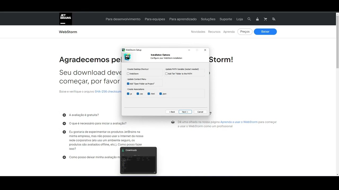 Instalando o webstorm