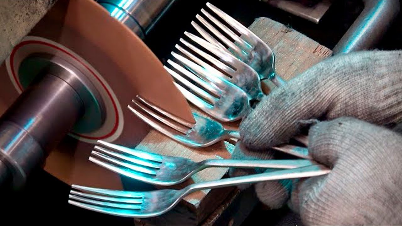 HOW FORKS ARE MADE - The Manufacturing Process of Forks - Korean Factory