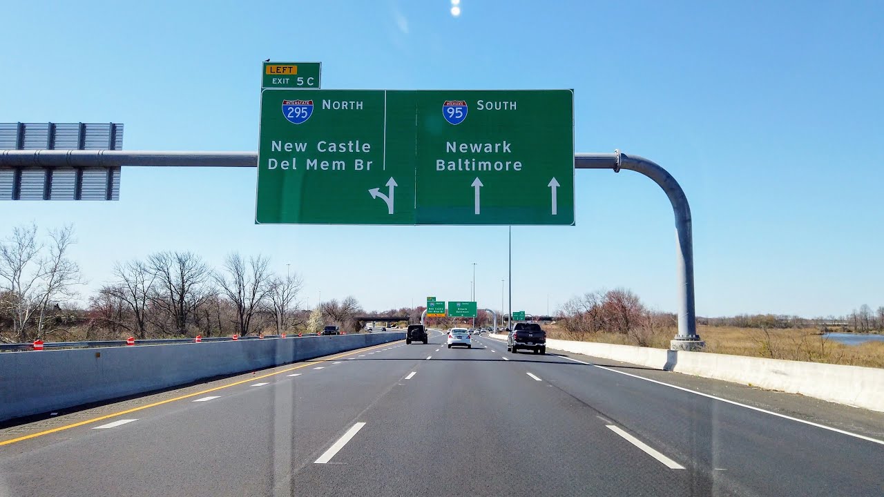 Interstate 95 south in Delaware | PA border to Christiana, DE