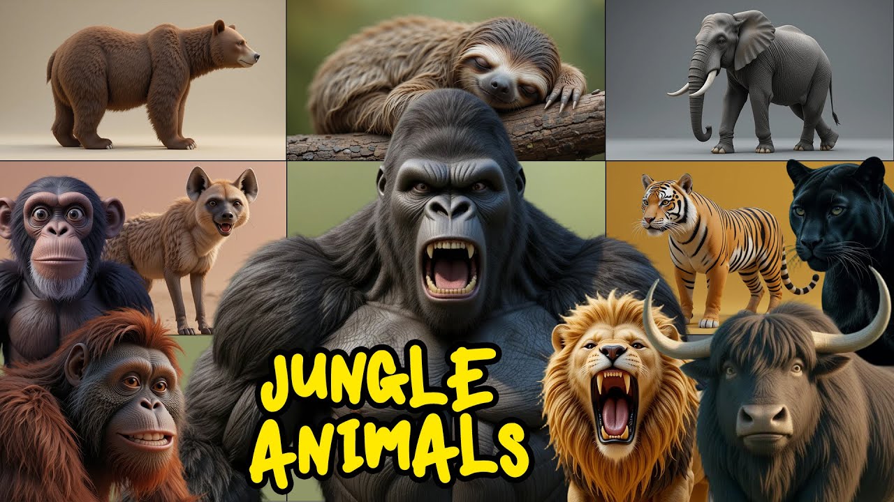 Jungle Animal Sounds Song | Learn Animal Names and Sounds for Kids