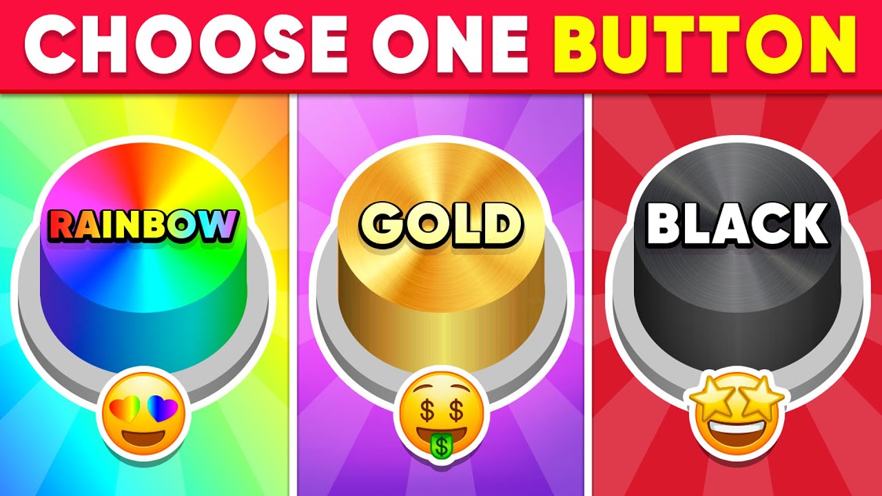 Choose One Button! Rainbow, Gold or Black Edition 🌈⭐️🖤 Quiz Unicorn
