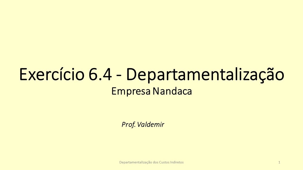 Exercício 6 4 - Departamentalização