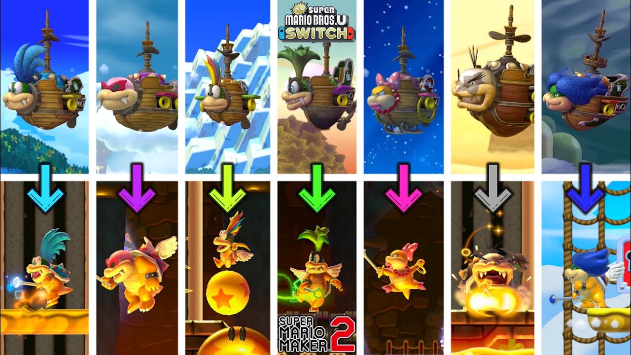New Super Mario Bros. Switch: All Koopaling Castles & Boss Battles - Super Mario Maker 2