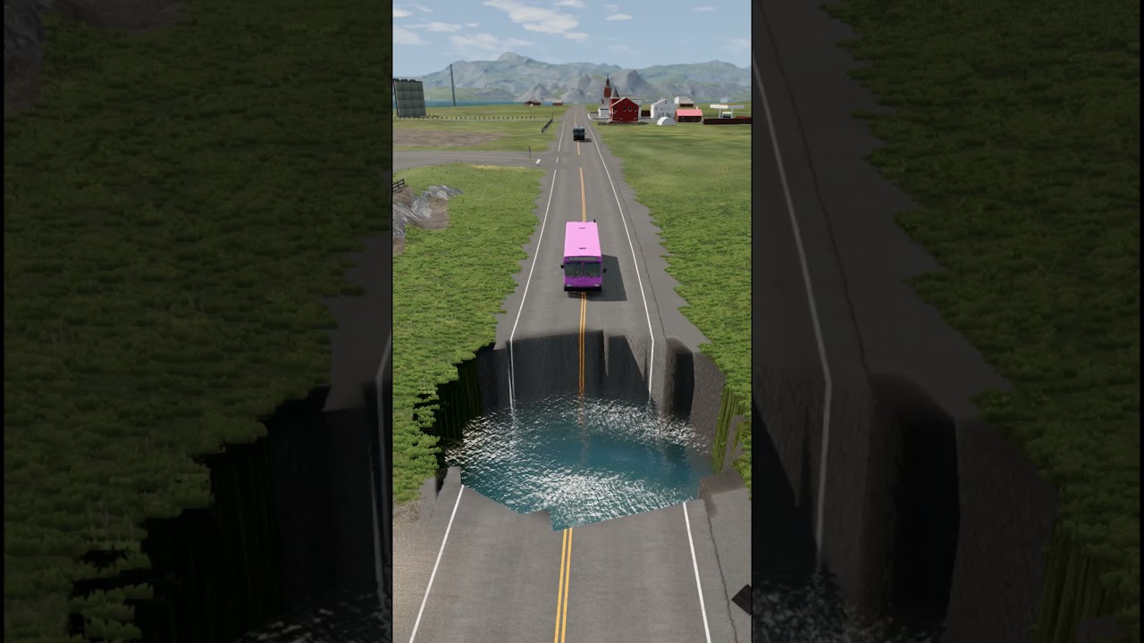 Bus vs Water Pit #214  #beamngdrive