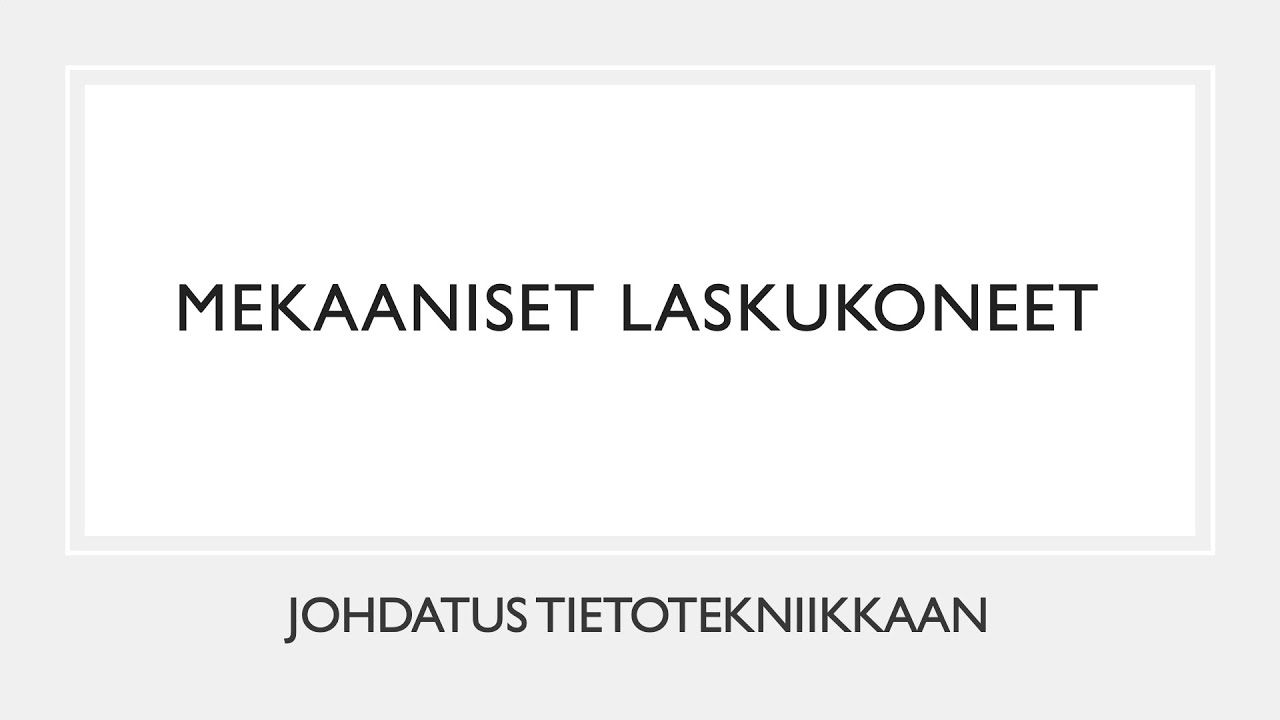 Mekaaniset laskukoneet