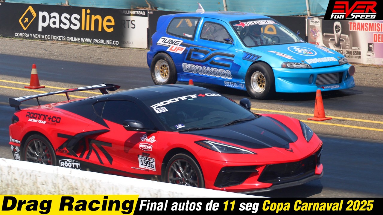DRAG RACES: 30 autos 🔥 Corvette 🆚 Civic 🆚 McLaren 🆚 M440i 🆚 RS3 🆚 M6 🆚 E36 11s Copa Carnaval 2025