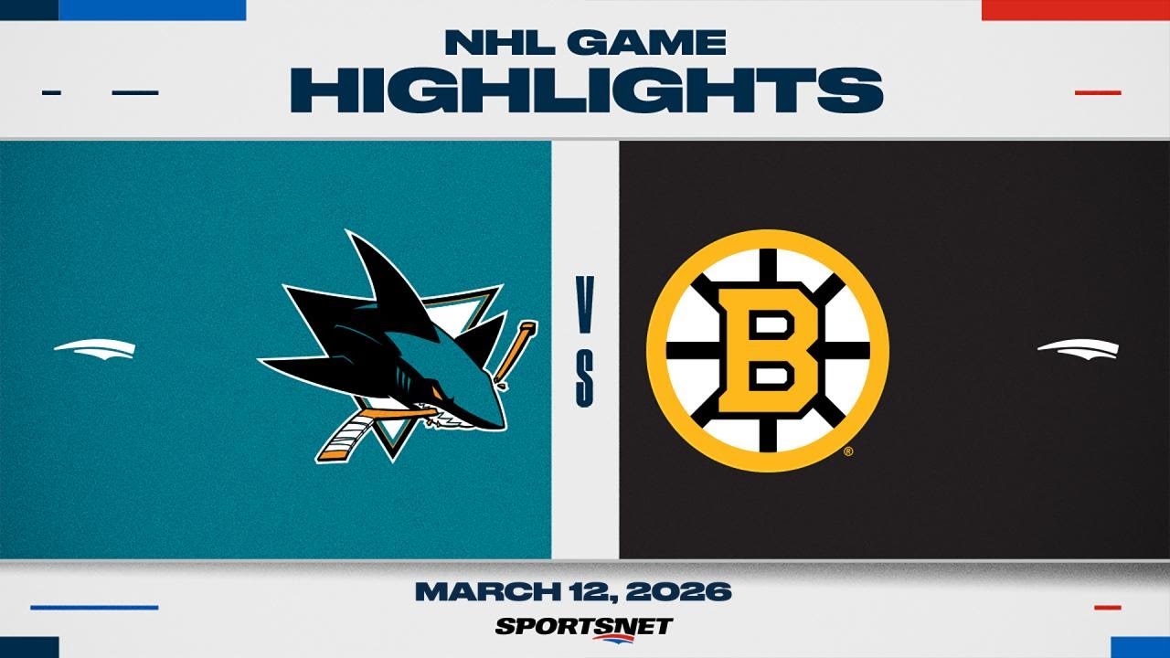 NHL Highlights | Sharks vs. Bruins - March 12, 2026