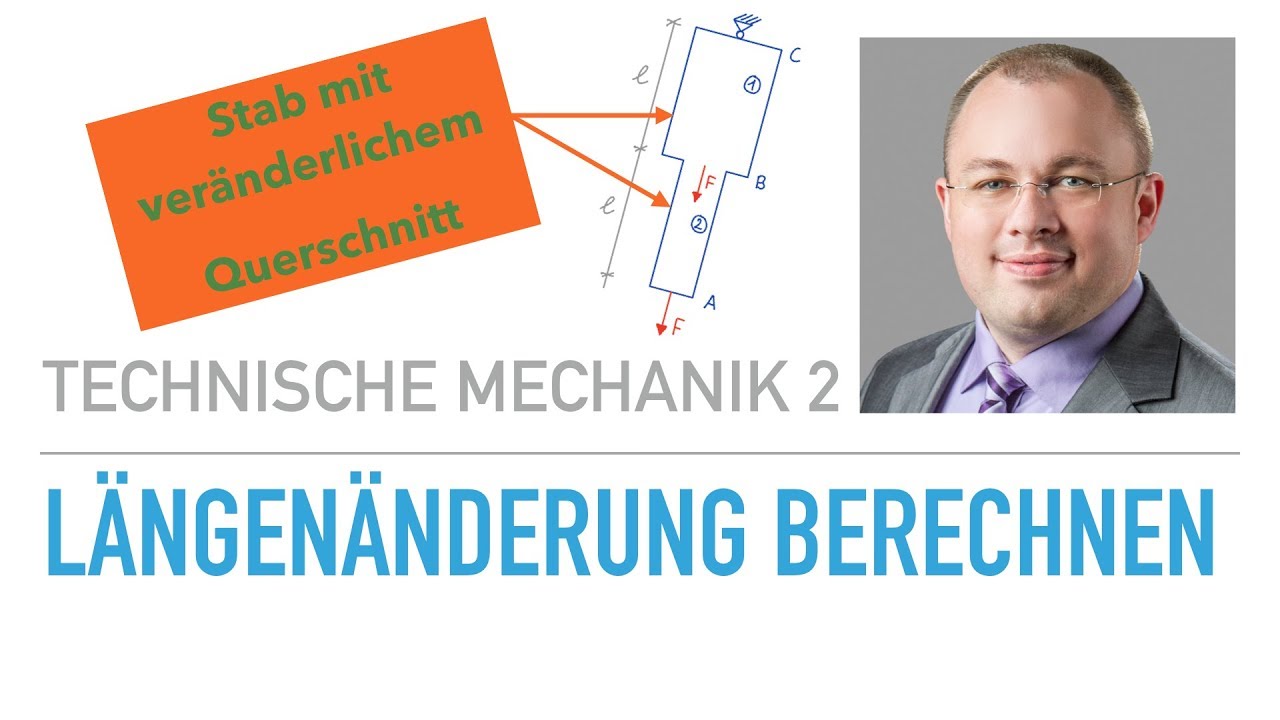 Längenänderung am Zugstab berechnen – Technische Mechanik 2