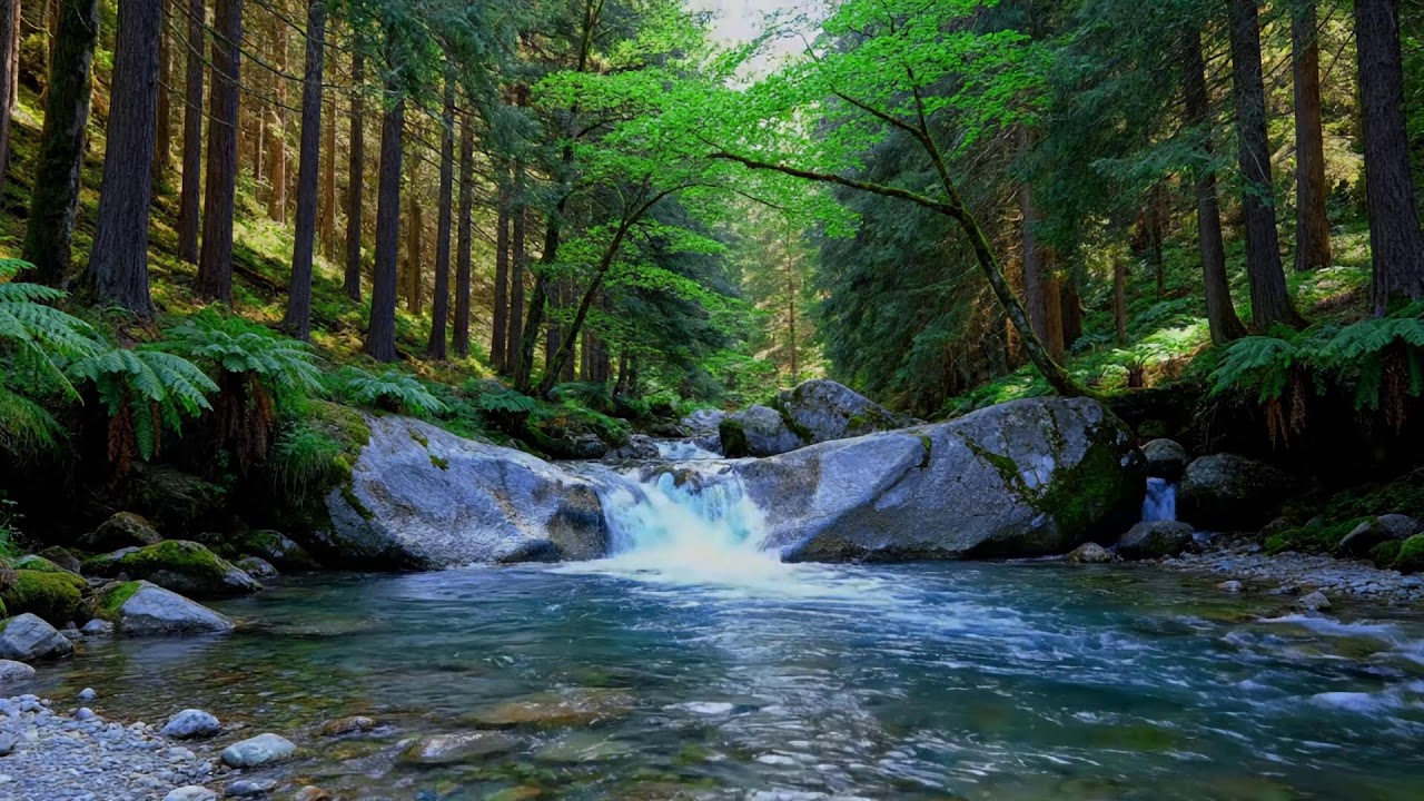 Flowing River Night 🌿 Peaceful Nature Soundscape for Deep Sleep and Serenity #1253
