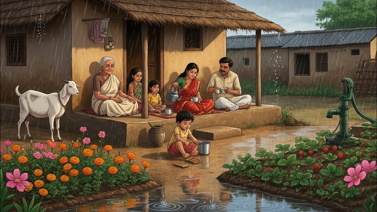 Village Monsoon Evenings & Warm Family Moments#ASMR#gibblistyle#villagelife