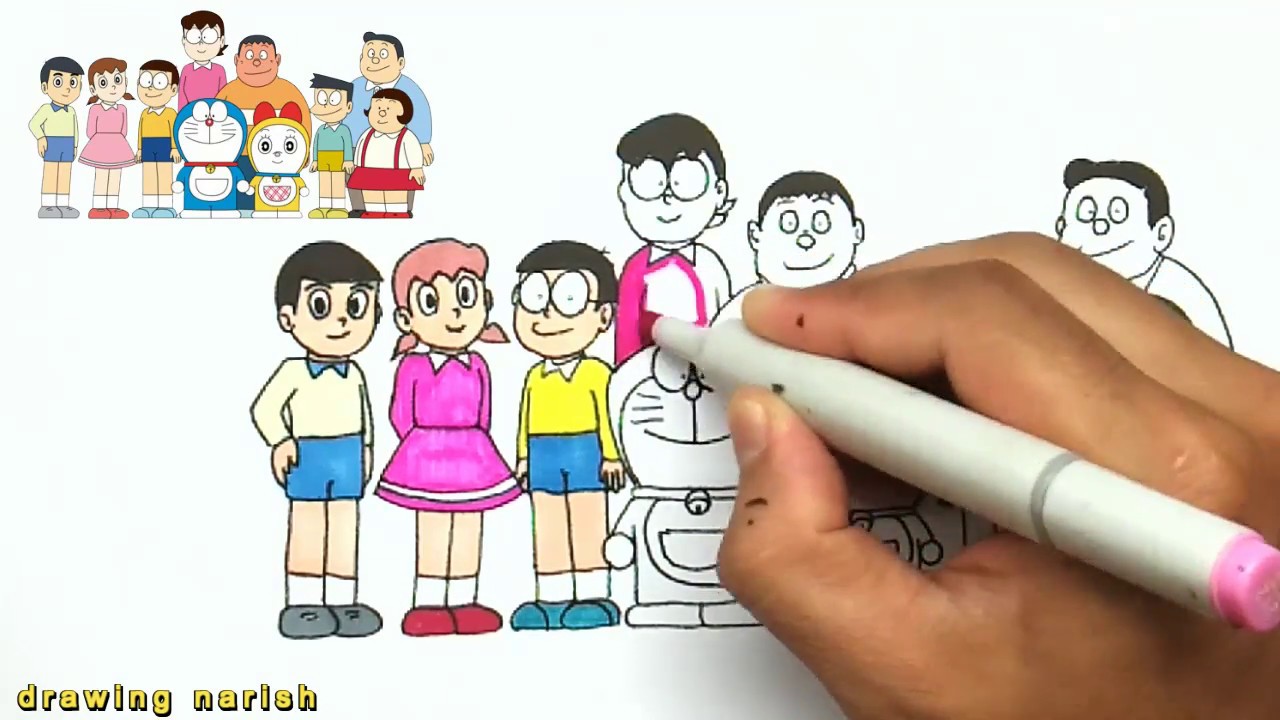 How to Draw Doraemon and Family Step y step