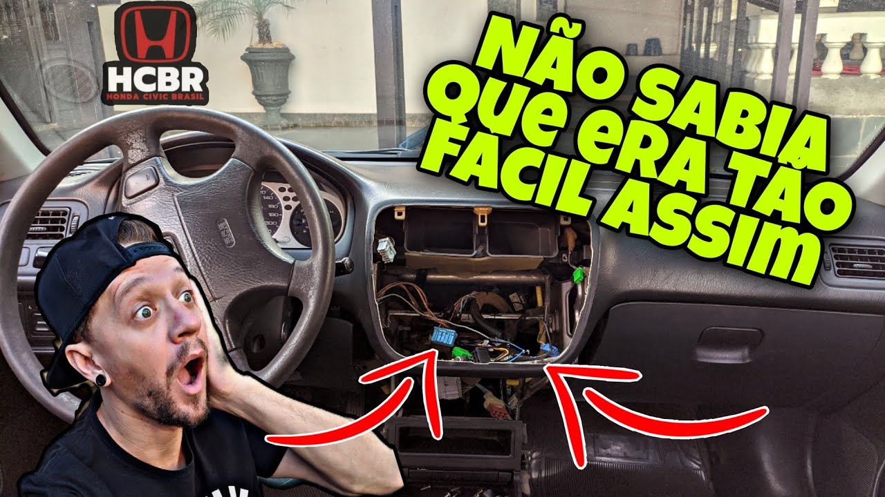 Como desmontar painel central do Civic (controle do AC) Civic 96/00