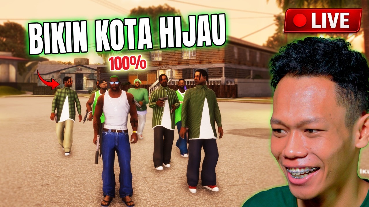 PERANG GENG Rebut Wilayah LOS SANTOS Sampai 100% TANPA CHEAT GTA SA INDONESIA!