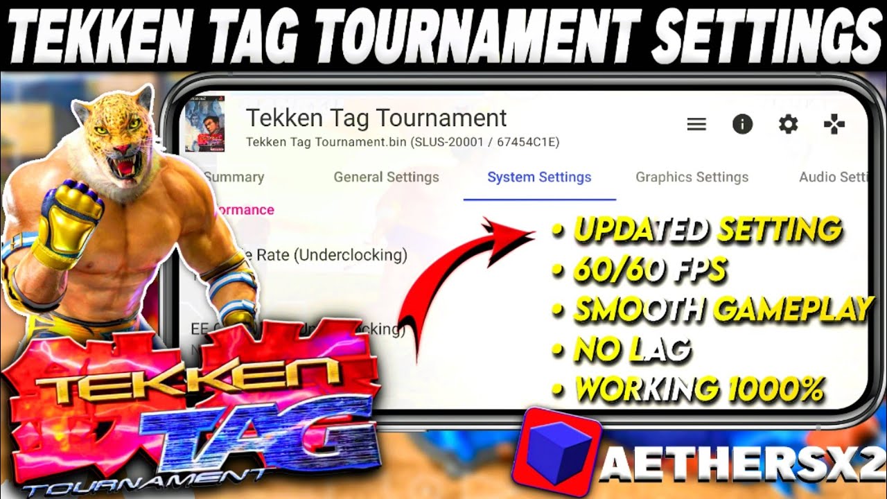 🔥Tekken Tag Tournament Best Settings For Aethersx2 Emulator | Smooth Setting For TTT Aethersx2