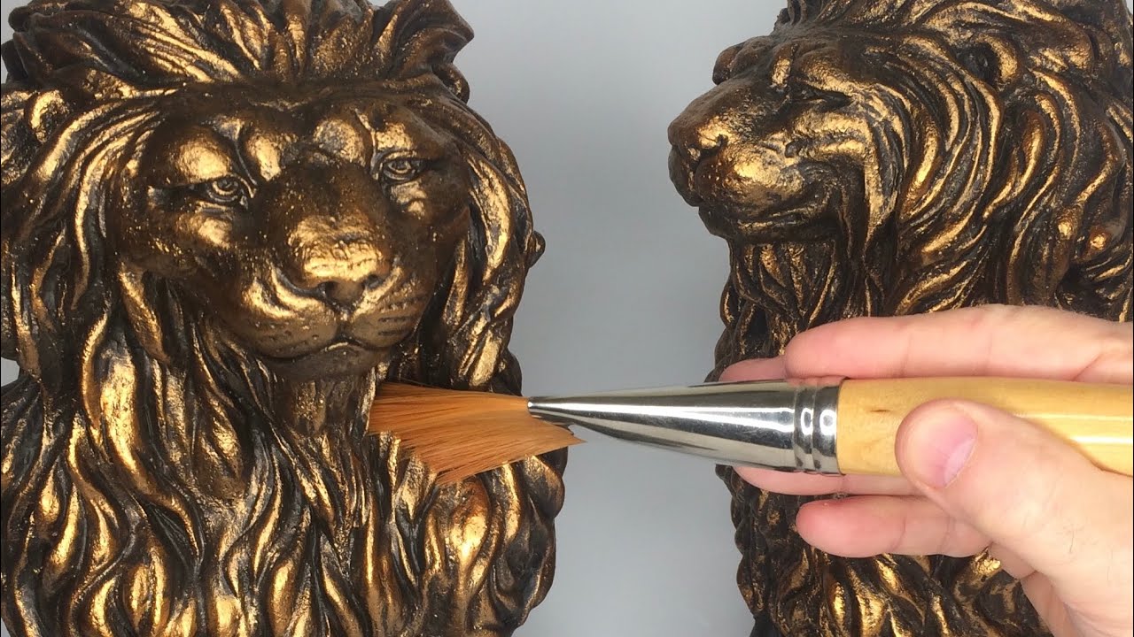 Painting 2 Concrete Lion Statues