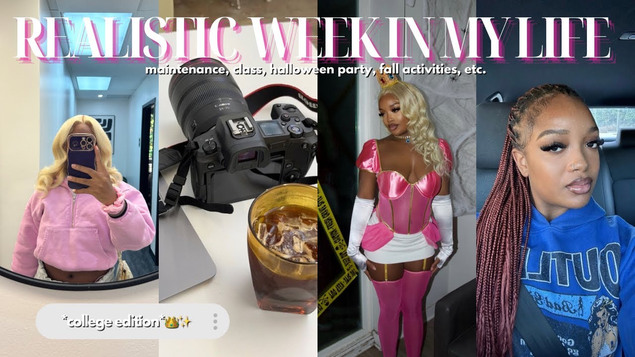 REALISTIC WEEK IN MY LIFE *college edition* I class, hair maintenance, halloweekend, party, etc.