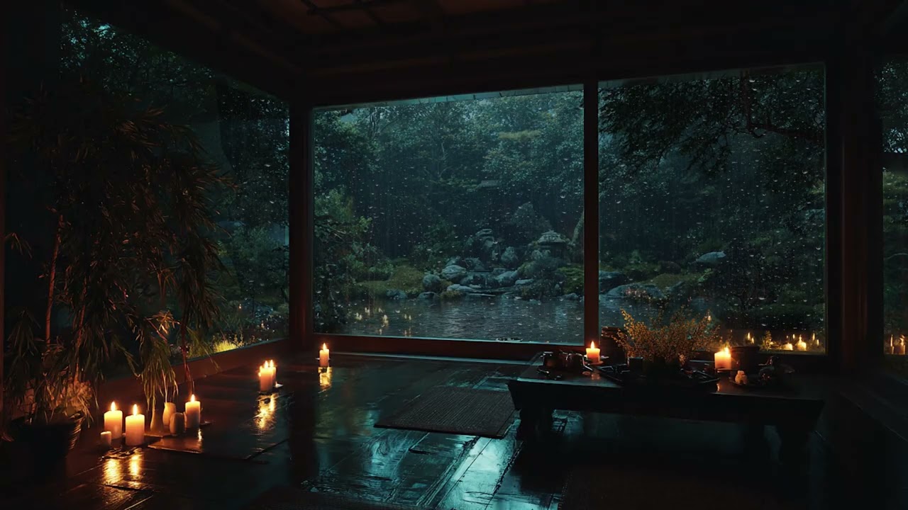 Quiet Cabin in the Mountains 🌧 Deep Rain Sounds (No Ads) | Dark Bedroom for Deep Sleep & Calm Night