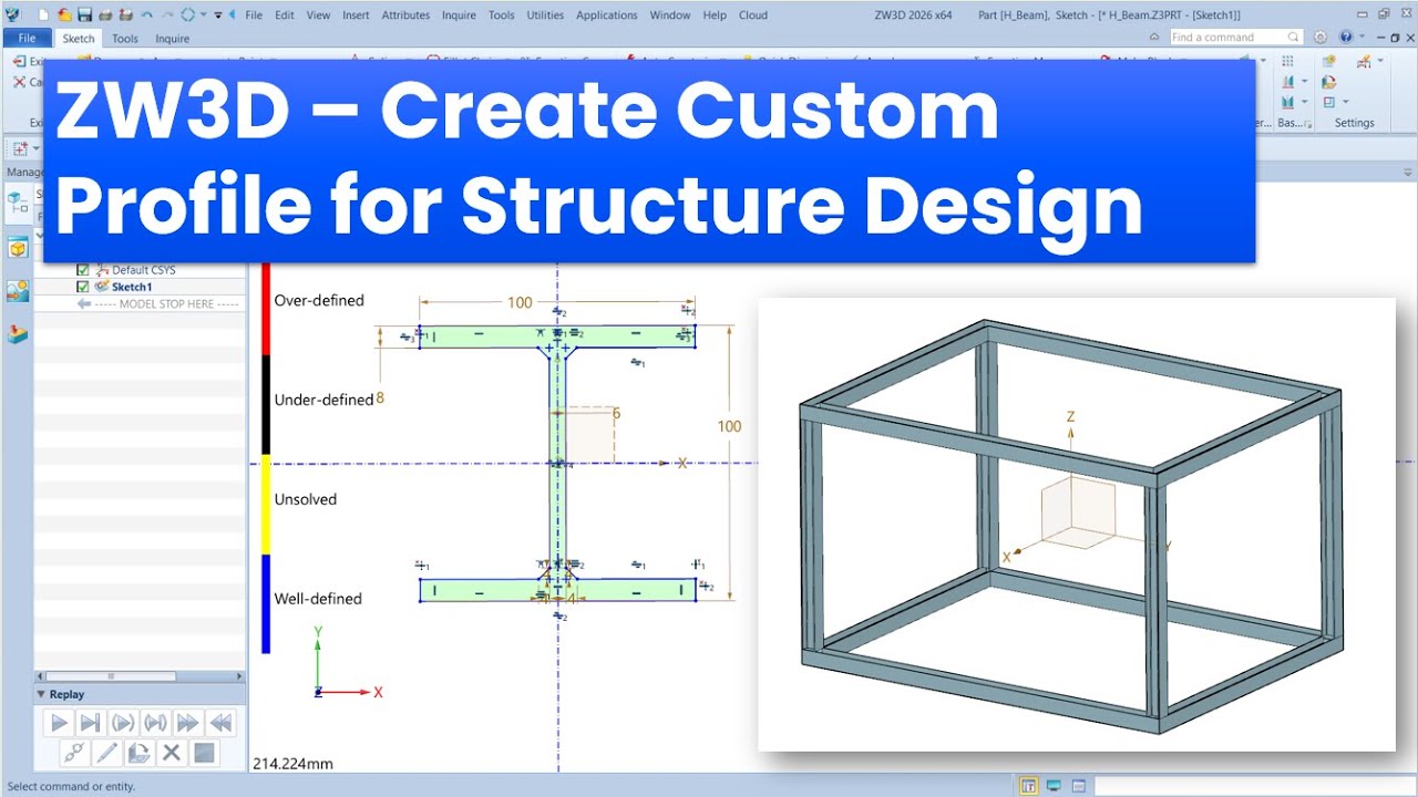 ZW3D - How to Create Custom Profile in Structure Design