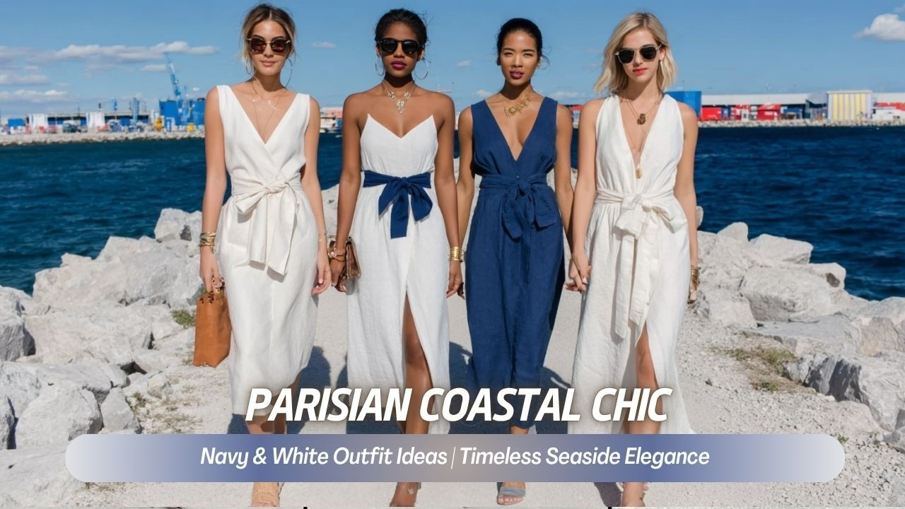 Parisian Coastal Chic: Navy & White Outfit Ideas | Timeless Seaside Elegance