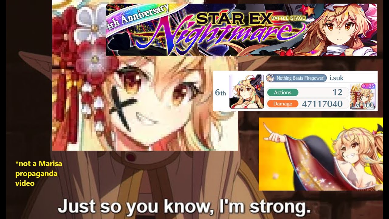 [Touhou Lost Word global] Star EX Nightmare SOLO FARM (Cz1# Marisa) 2:17/run