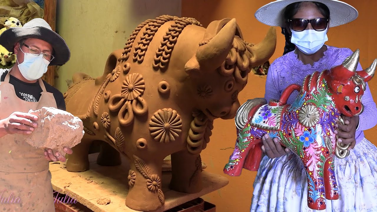 ARTESANIA DE ARCILLA INDIGENA (TORITO DE PUCARA) PROCESO DE ELAVORACIÓN DE TORITO DE PUCARA PUNOPERÚ