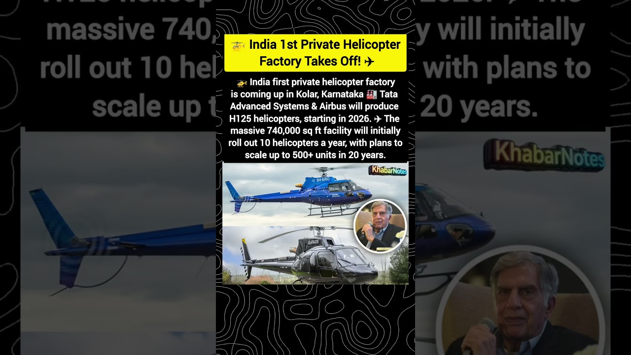 🚁 India 1st Private Helicopter Factory | Tata & Airbus Big Announcement ✈️ | Make in India Boost✈️