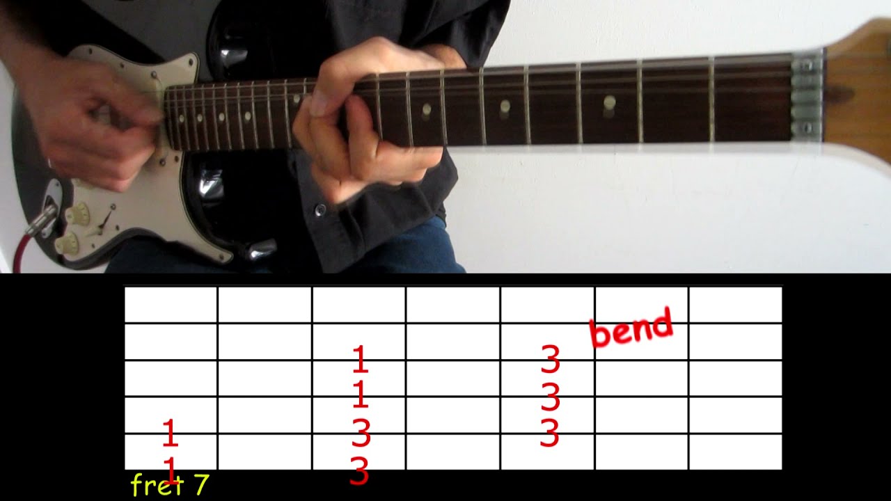 Jules Faife - Blues Rock solo - Fingering and Scale Positions on Screen - Major and Minor Pentatonic