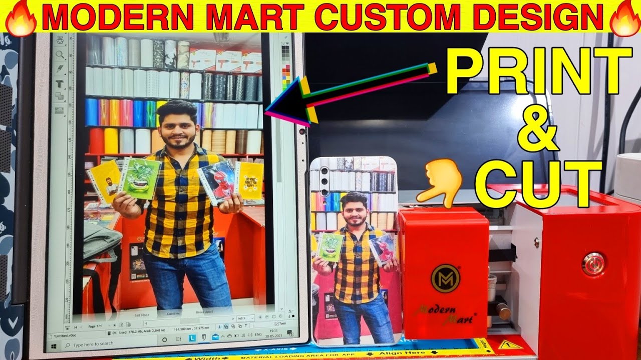 Modern Mart Plotter Machine || Print & Cut || Mobile Skin Lamination Cutting Machine made in india🇮🇳