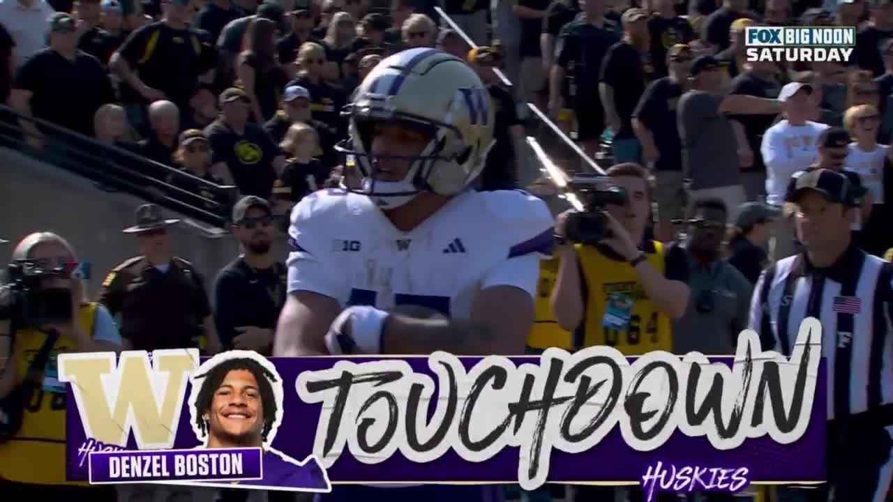 Will Rodgers Floats it to Denzel Boston in the End Zone at Iowa | Washington Football