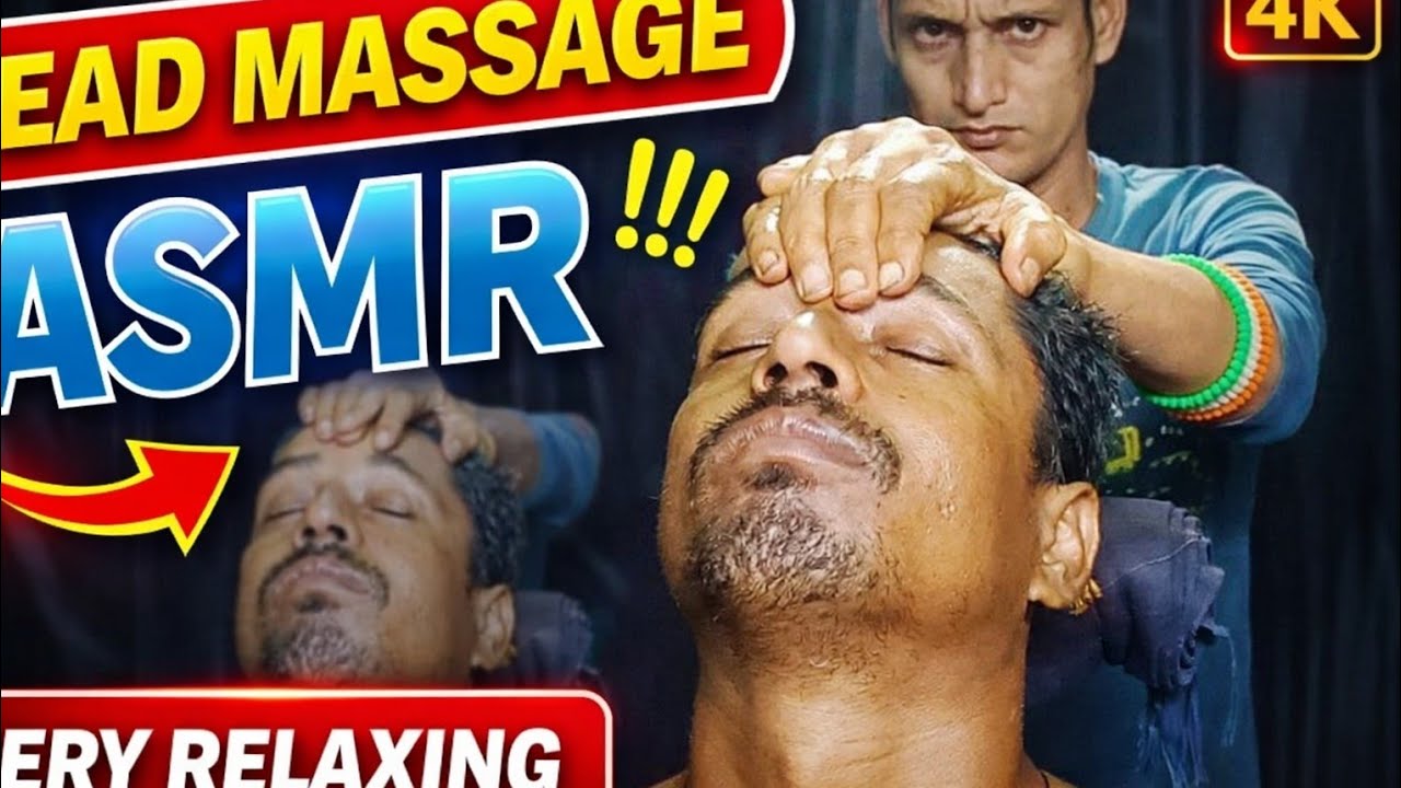 Best Indian Head Oil Massage ASMR  Street Barber Shoulder & Ear Massage for Deep Sleep & Relaxation