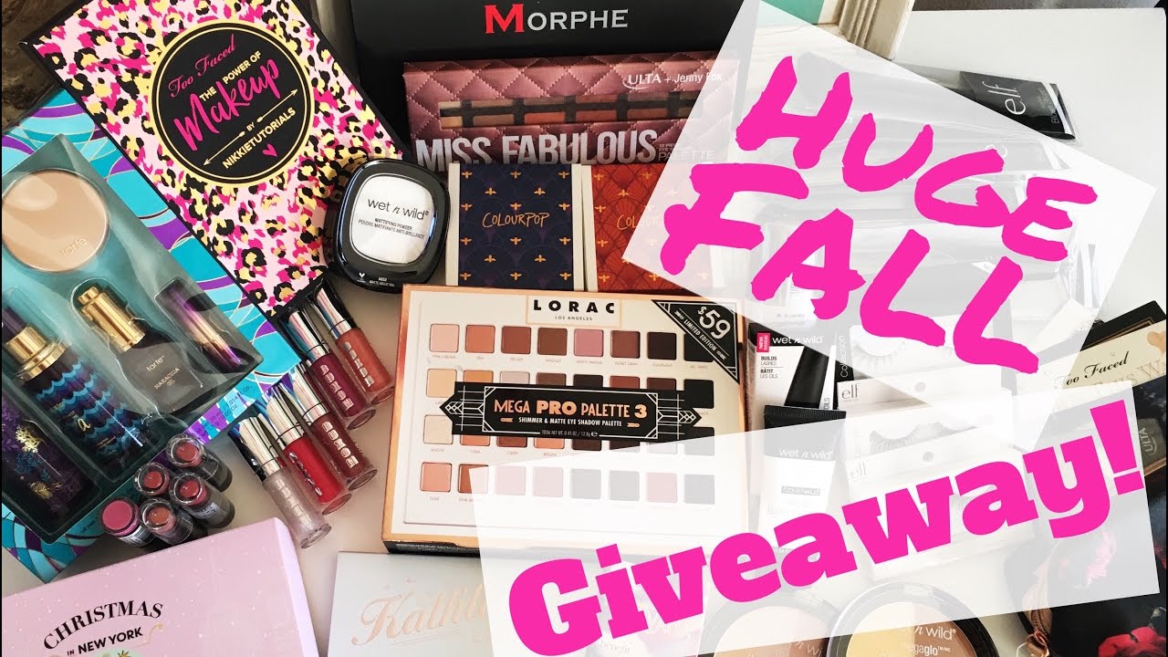 *CLOSED* Huge Fall International 2016 Giveaway! Lorac + Too Faced + Makeup Geek + ColourPop + More!