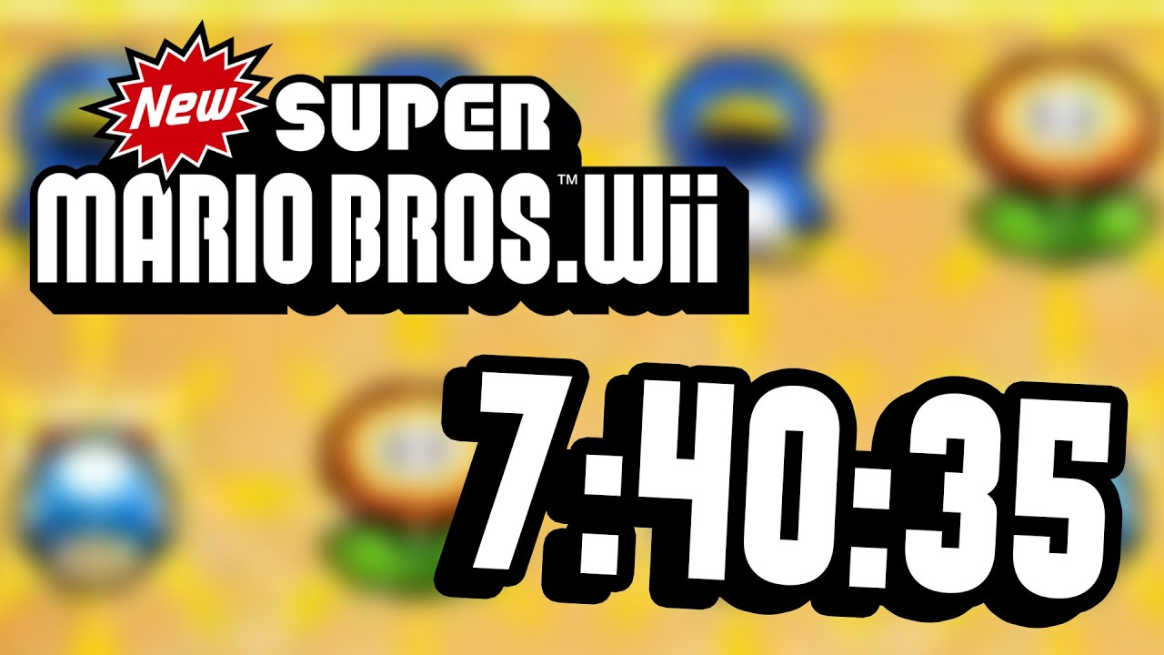 New Super Mario Bros. Wii - Max% Speedrun in 7:40:35