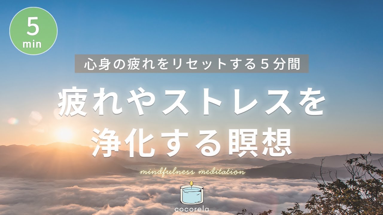 【瞑想 5分】ストレスや疲れを浄化する瞑想│マインドフルネス瞑想