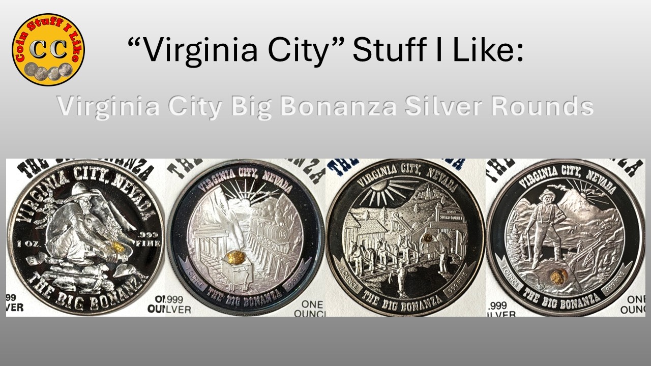 Вещи из Вирджиния-Сити, которые мне нравятся: серебряные монеты Big Bonanza из Вирджиния-Сити.