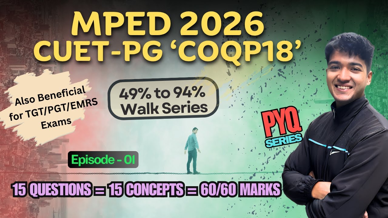 Episode 1 | CUET-PG MPEd 2026 PYQ & Important MCQ Series | LNIPE DU BHU Classes