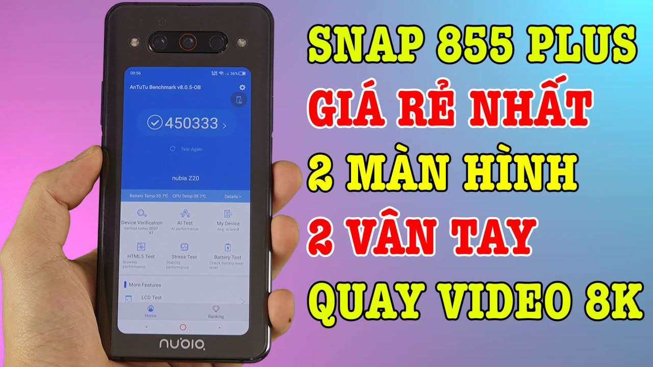 Mở hộp ZTE nubia Z20 Điện thoại Snap 855 Plus SIÊU RẺ, 2 màn hình, 2 vân tay, quay video 8K