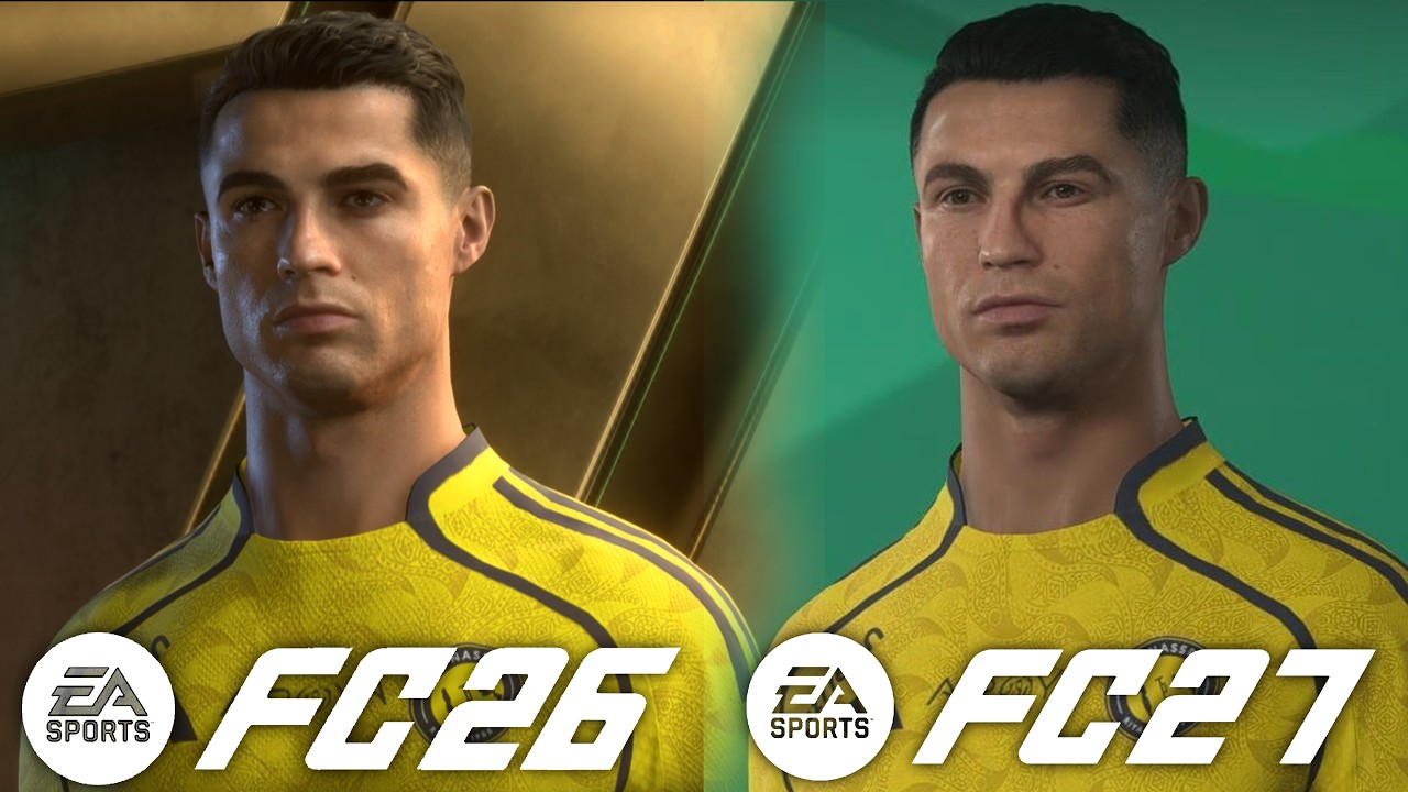 EA FC 27 против FC 26 &mdash; Сравнение лиц 4K