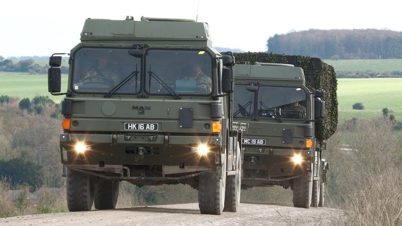 British Army MAN trucks in convoy and travelling around 🇬🇧 🪖