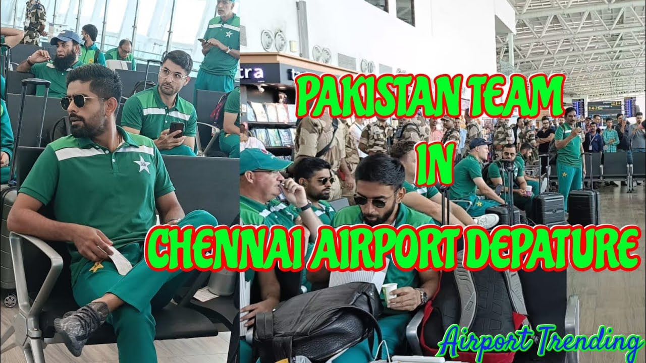 Pakistan Team in Chennai Airport Departure Videos #trending #viral  @ICC @pakistancricket