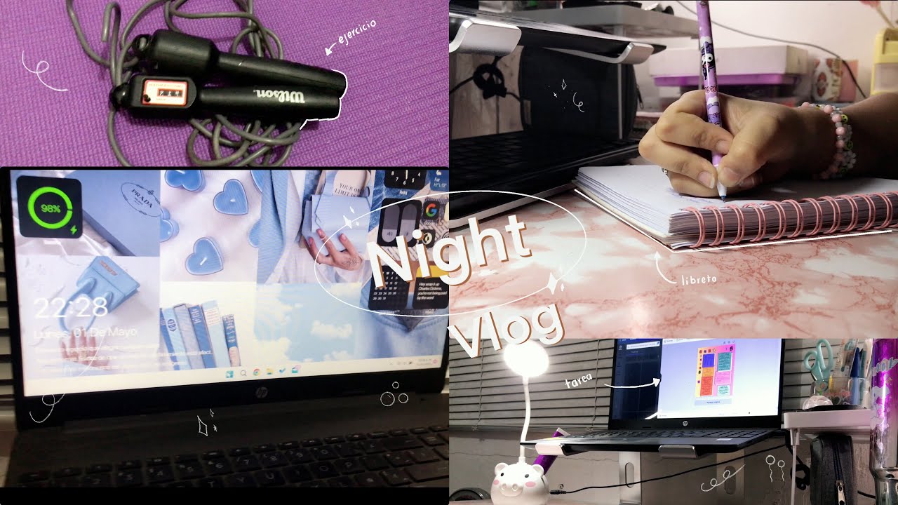 Night vlog || noches productivas, tareas, ejercicio, cabello 🫧