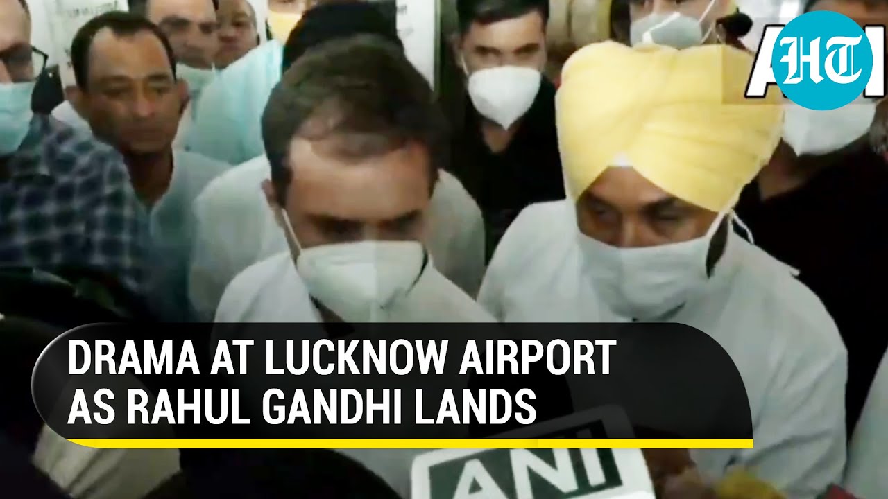 On camera: Rahul Gandhi's argument with UP police at Lucknow airport ahead of Lakhimpur Kheri trip