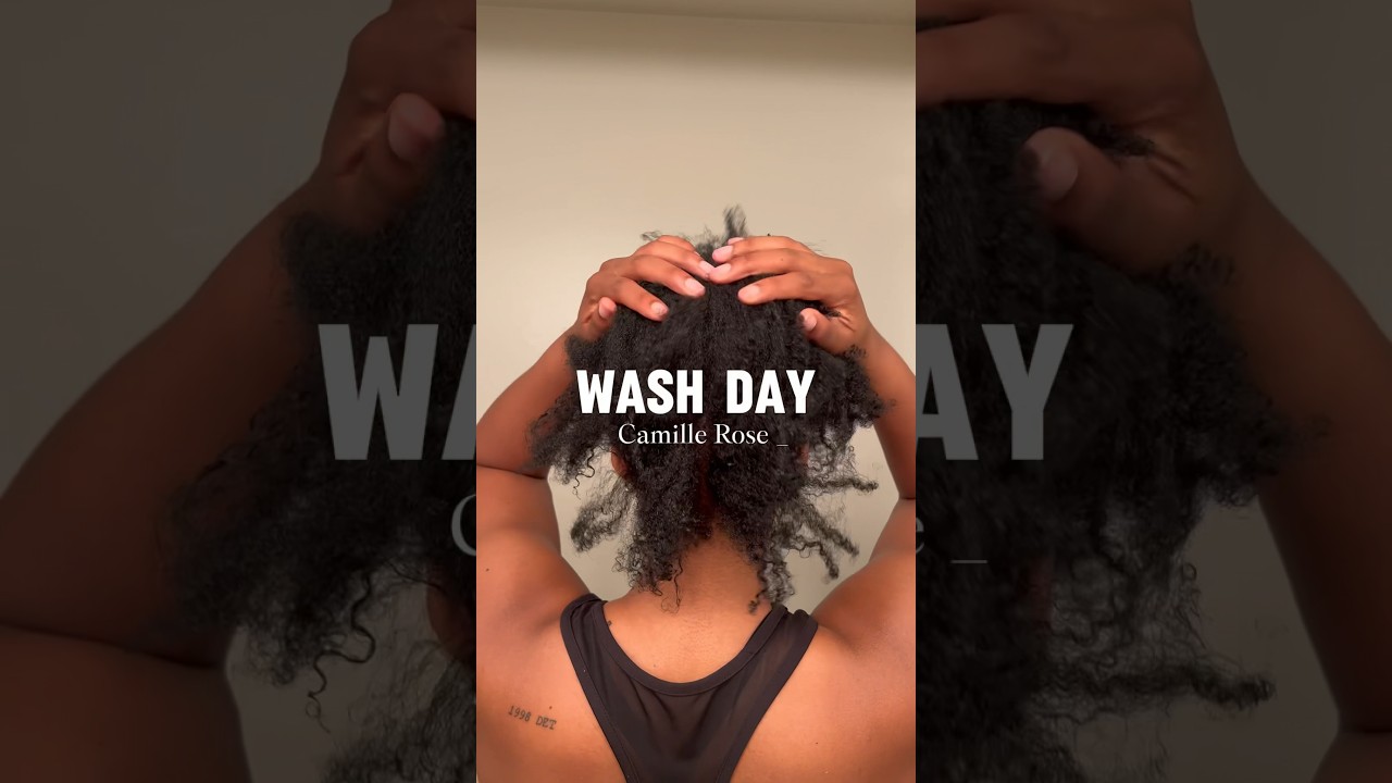 #washday  using Camille Rose sweet ginger cleansing rinse 🫧 #viralshort #curlyhair #afrohairstyle