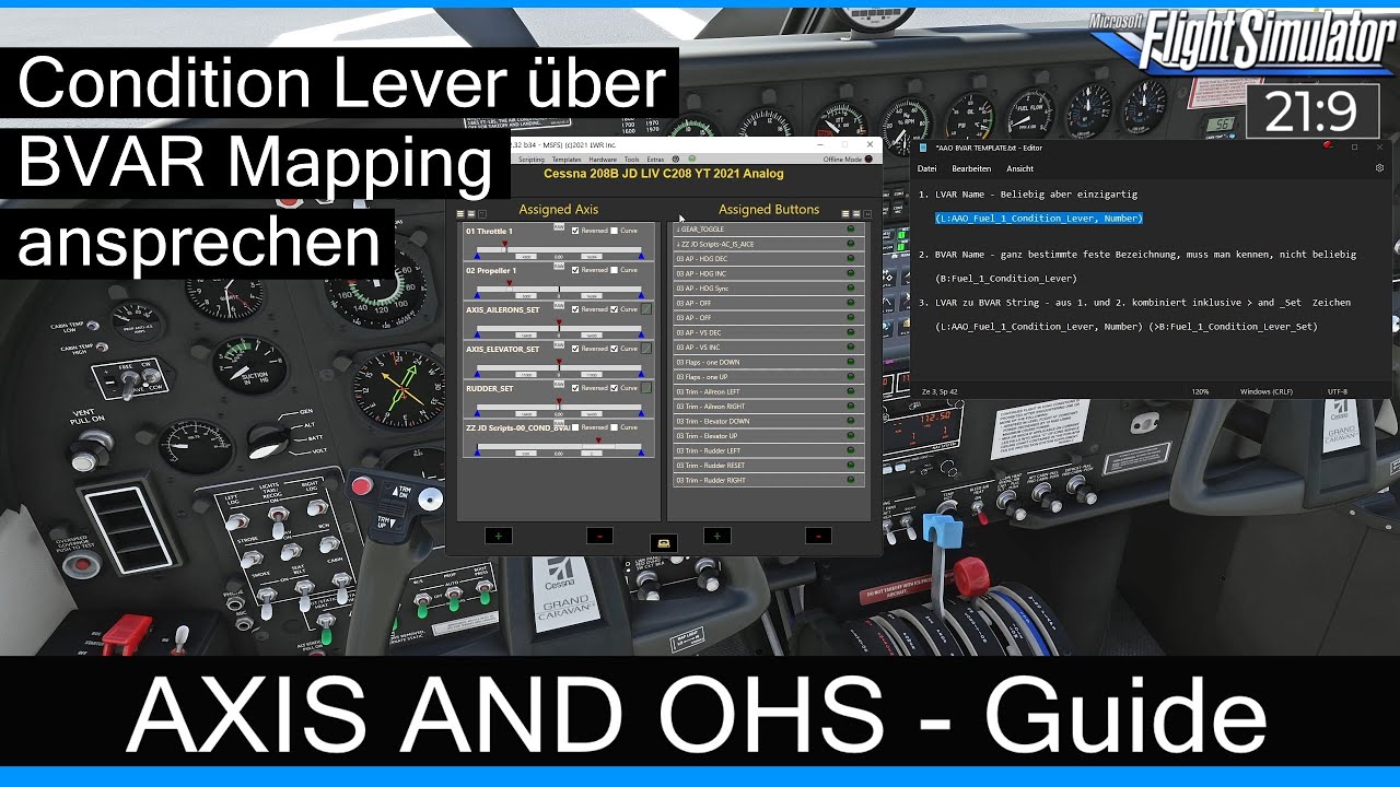 Axis And Ohs - Guide - Condition Lever mit BVar Mapping ansprechen ★ MSFS 2020 Deutsch