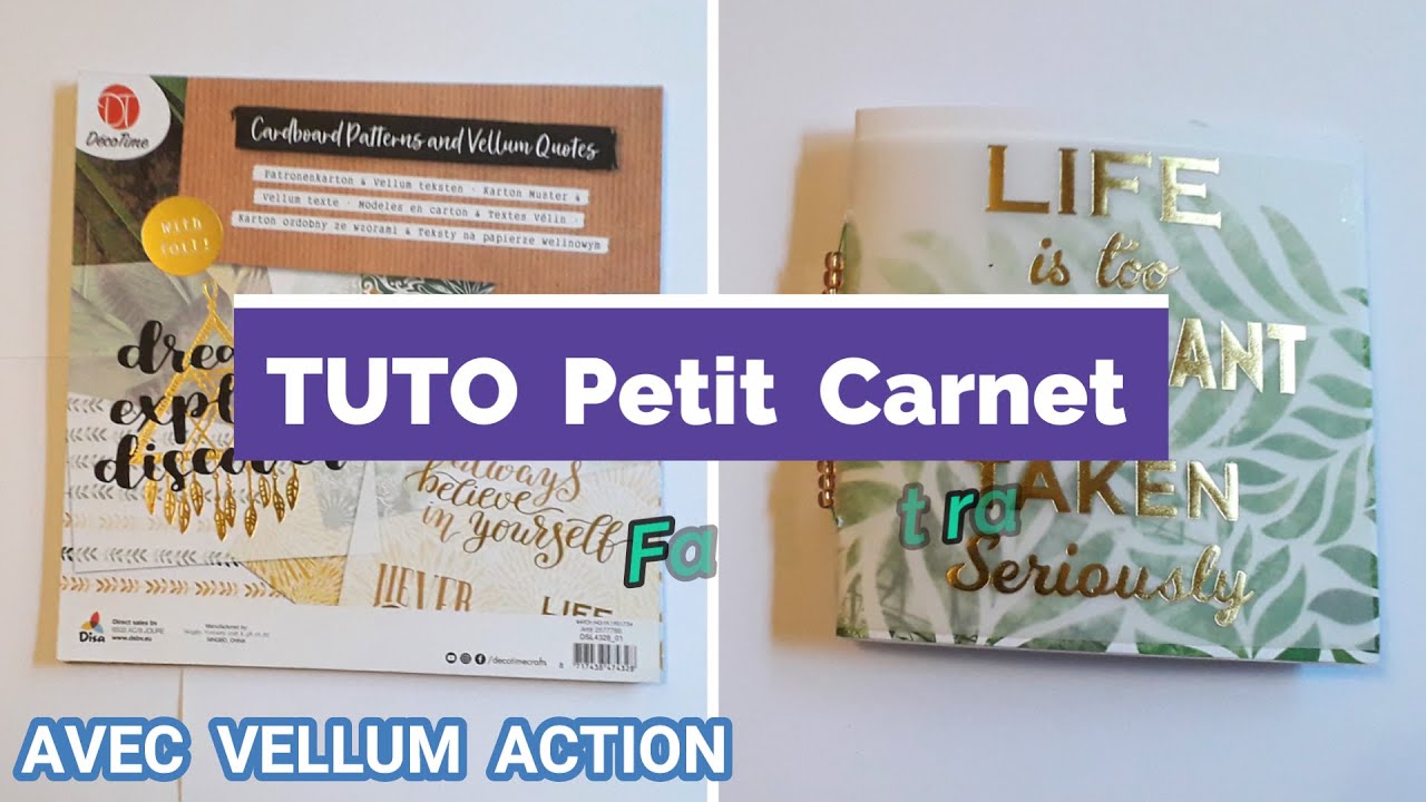 Carnet avec le VELLUM d'ACTION, facile et rapide
