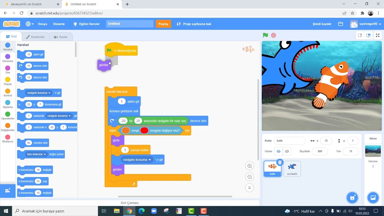 Scratch 3.0 Balık Avlama Oyunu