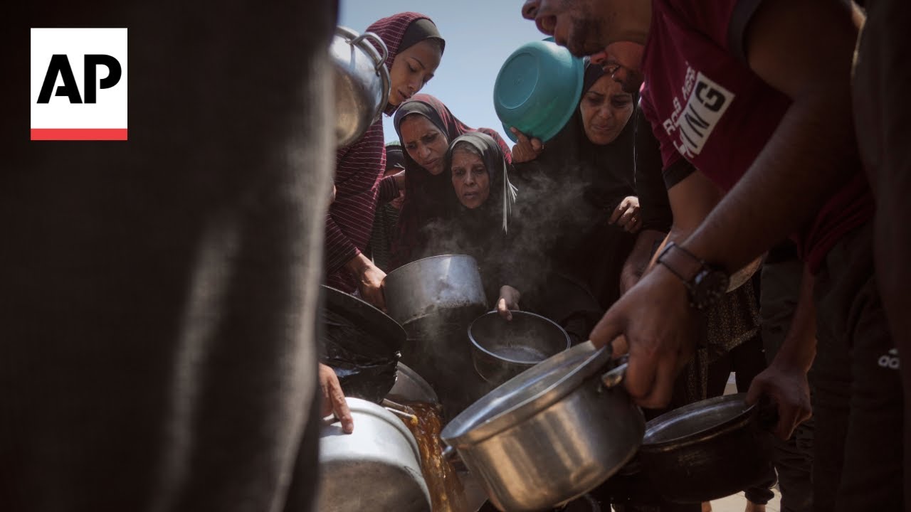 Palestinians hope to fill pots at Gaza City soup kitchen amid food shortage