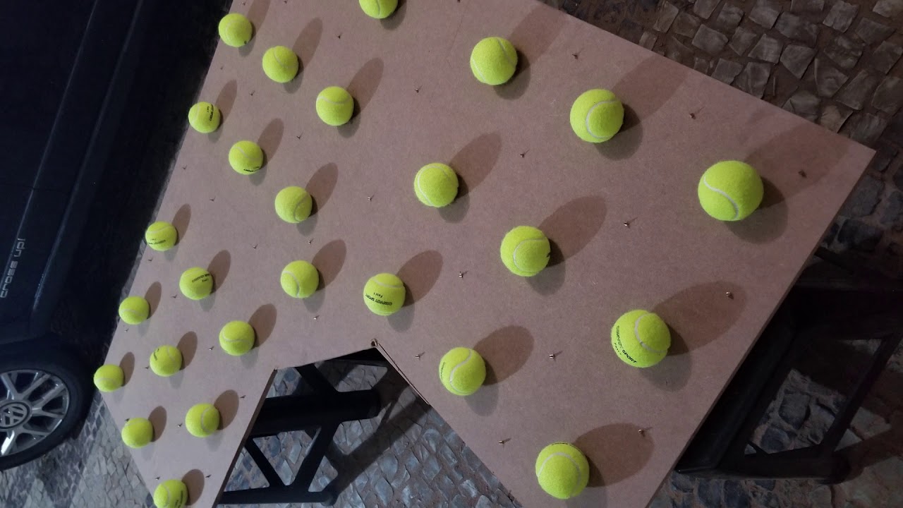 DIY plataforma para bateria eletrônica com bola de tênis