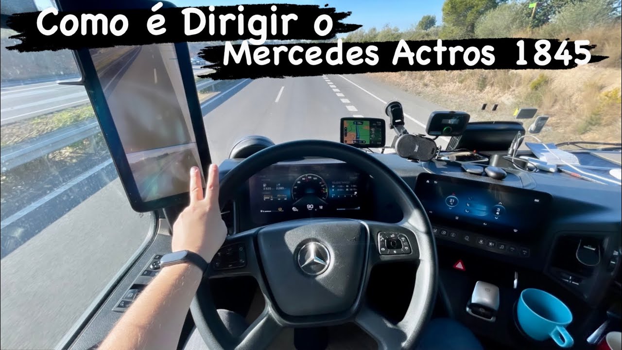 Como é dirigir o Caminhão Mercedes Actros 1845, usando retarder, controle velocidade